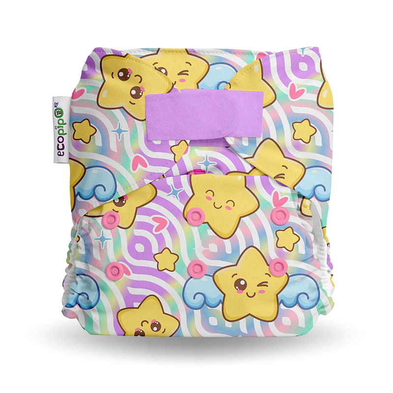 Pañal de tela unitalla estampado Ecopipo velcro G4