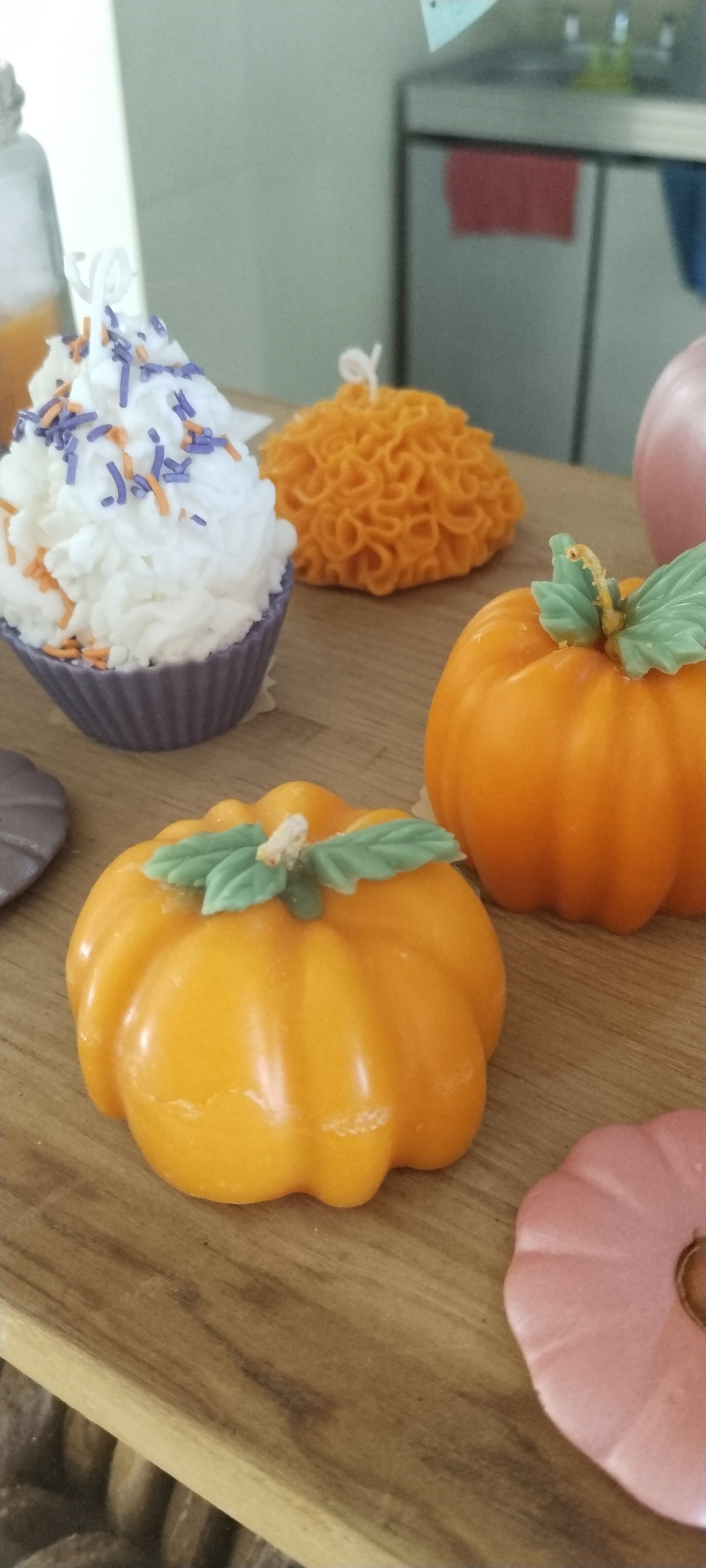 Vela cupcake y calabaza chica🧁