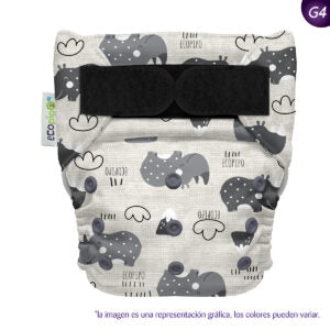 Pañal de tela unitalla estampado Ecopipo velcro G4