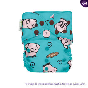 Pañal de tela unitalla estampado Ecopipo broches G4