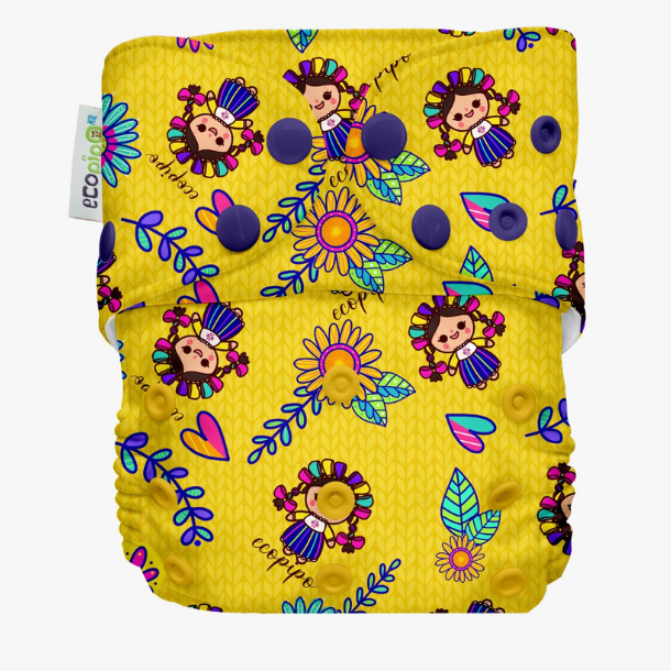 Pañal de tela unitalla estampado Ecopipo broches G4