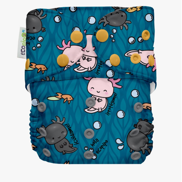 Pañal de tela unitalla estampado Ecopipo broches G4