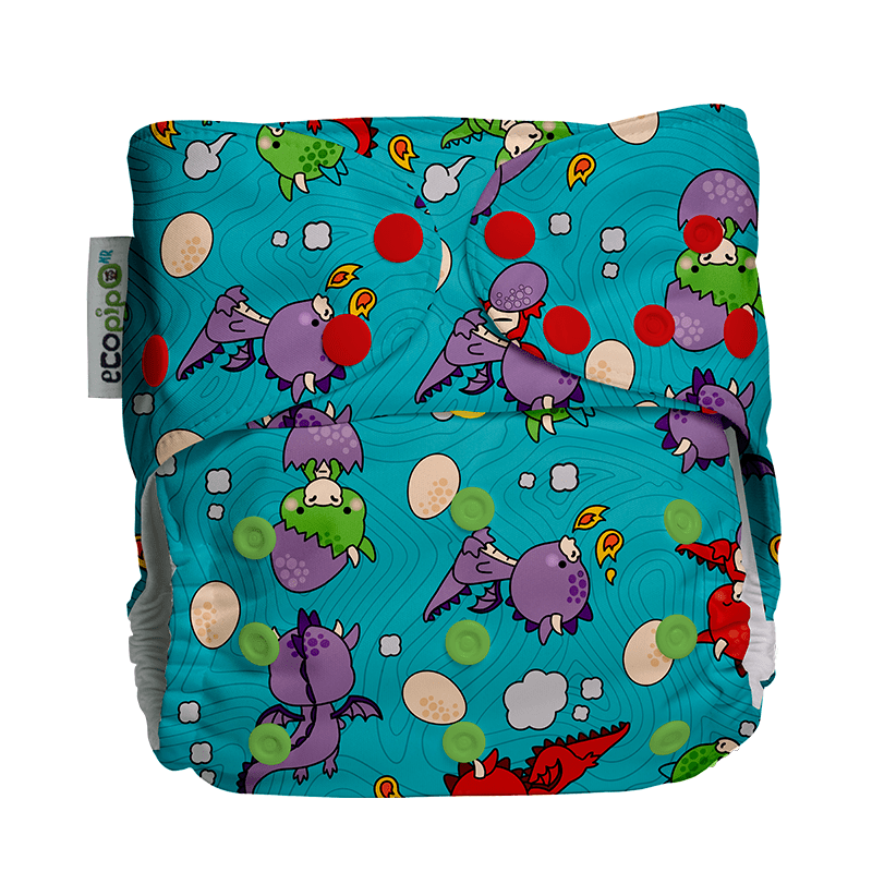 Pañal de tela unitalla estampado Ecopipo broches G4