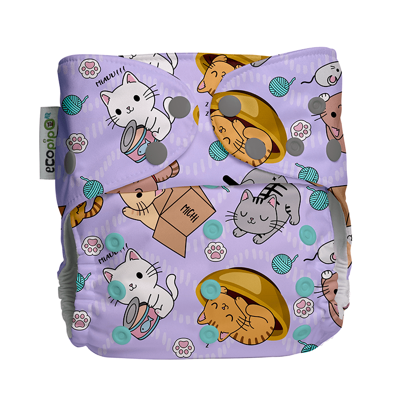 Pañal de tela unitalla estampado Ecopipo broches G4