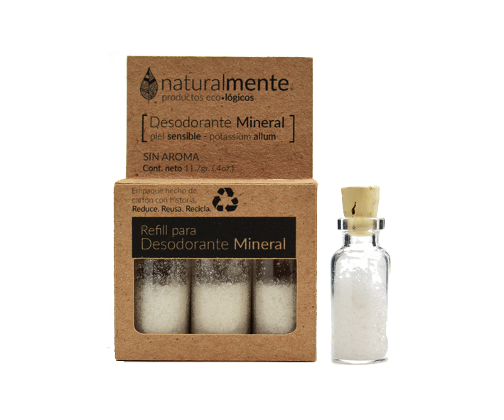 Repuestos desodorante mineral 3 unidades refill en polvo