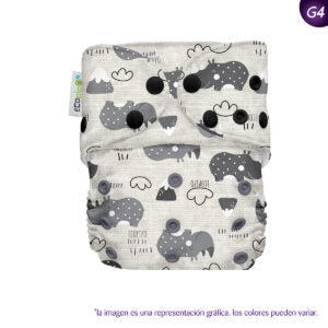 Pañal de tela unitalla estampado Ecopipo broches G4