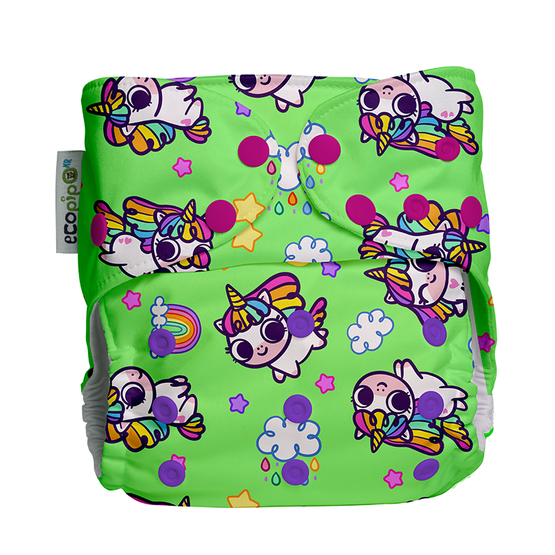 Pañal de tela unitalla estampado Ecopipo broches G4