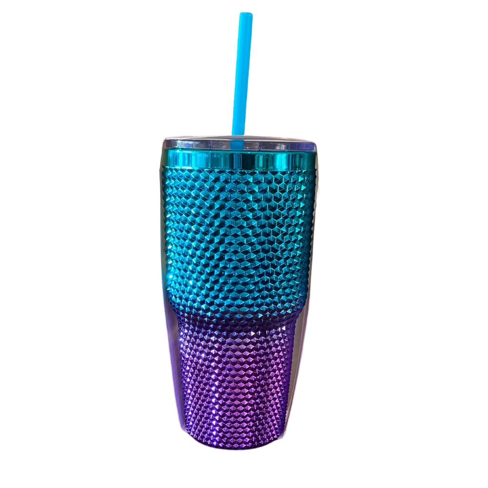 Vaso metálico con popote