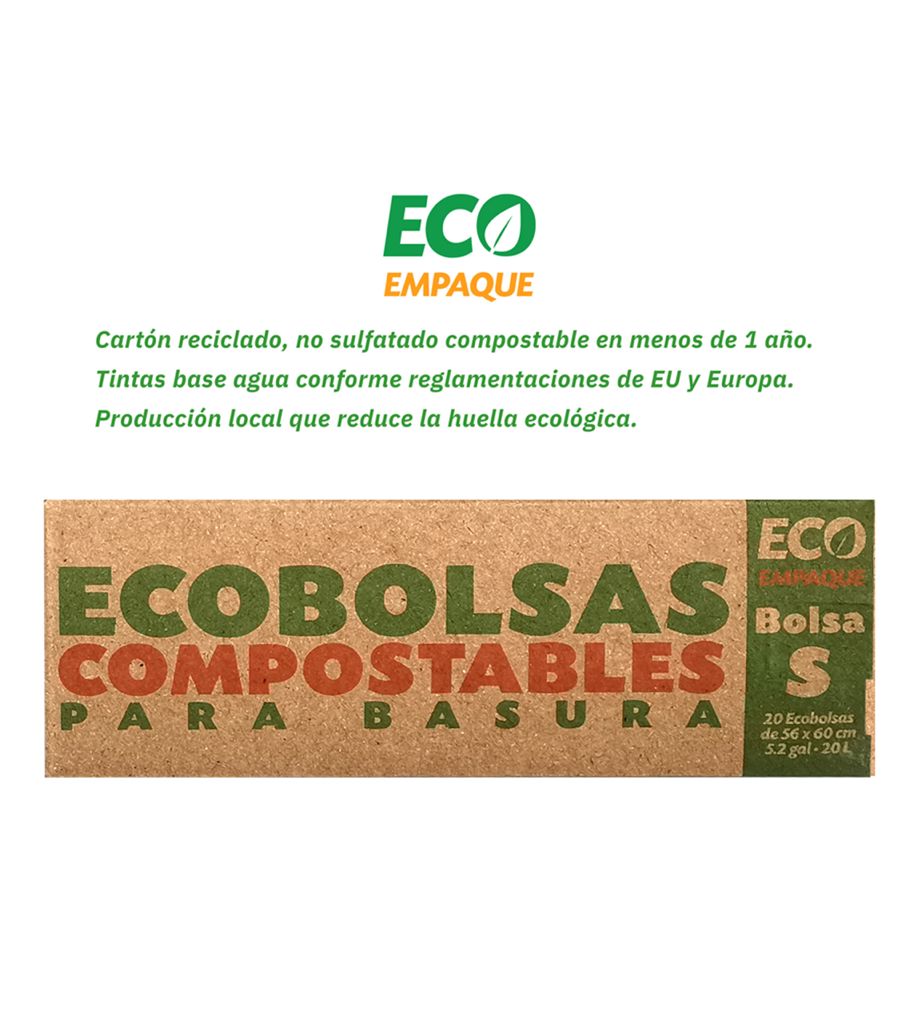 Paquete de 20 bolsas certificada biodegradable para basura chica