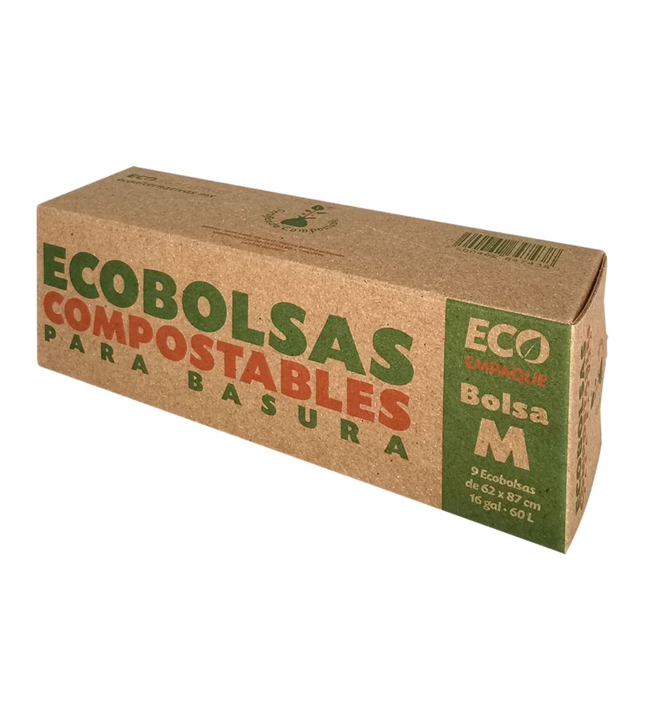 Paquete de 9 bolsas certificada biodegradable para basura grande