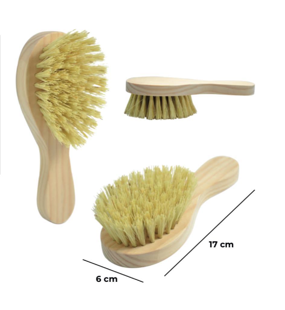 Cepillo para cabello de madera de pino natural