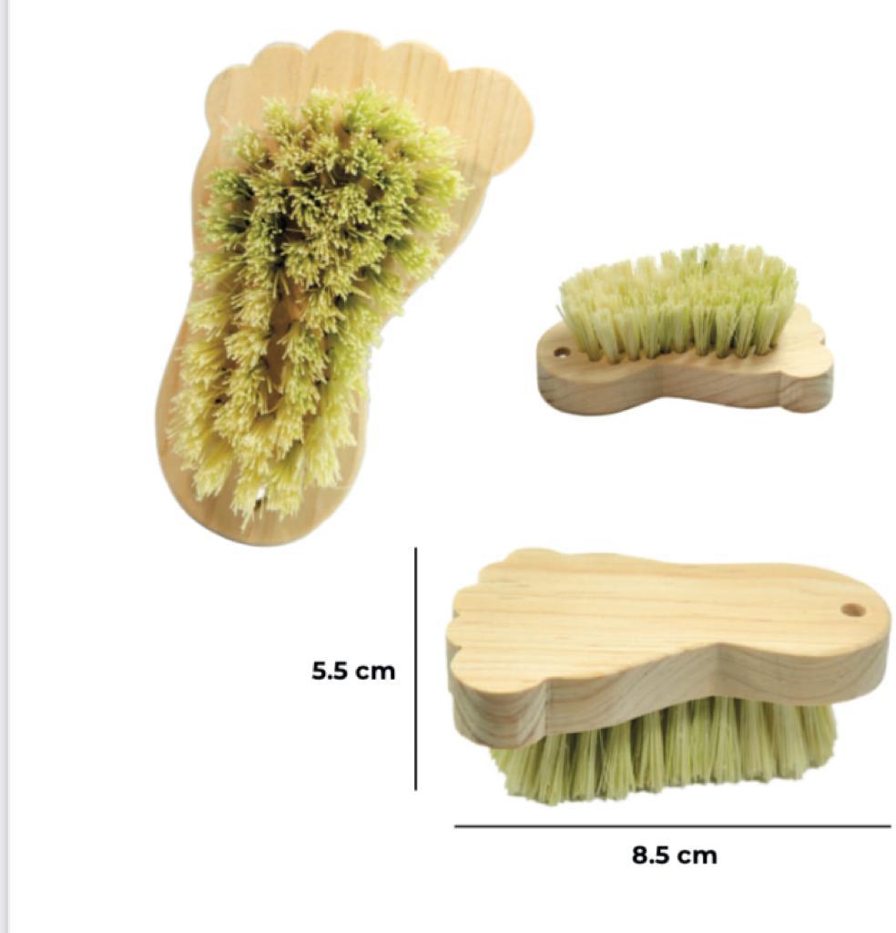 Cepillo exfoliante de pie de madera de pino natural