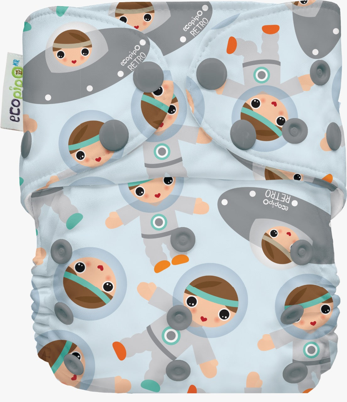 Pañal de tela unitalla estampado Ecopipo broches G4