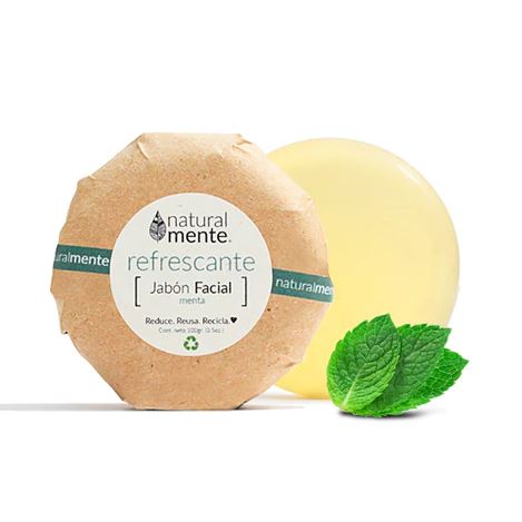 NATURALMENTE Jabón facial refrescante con menta