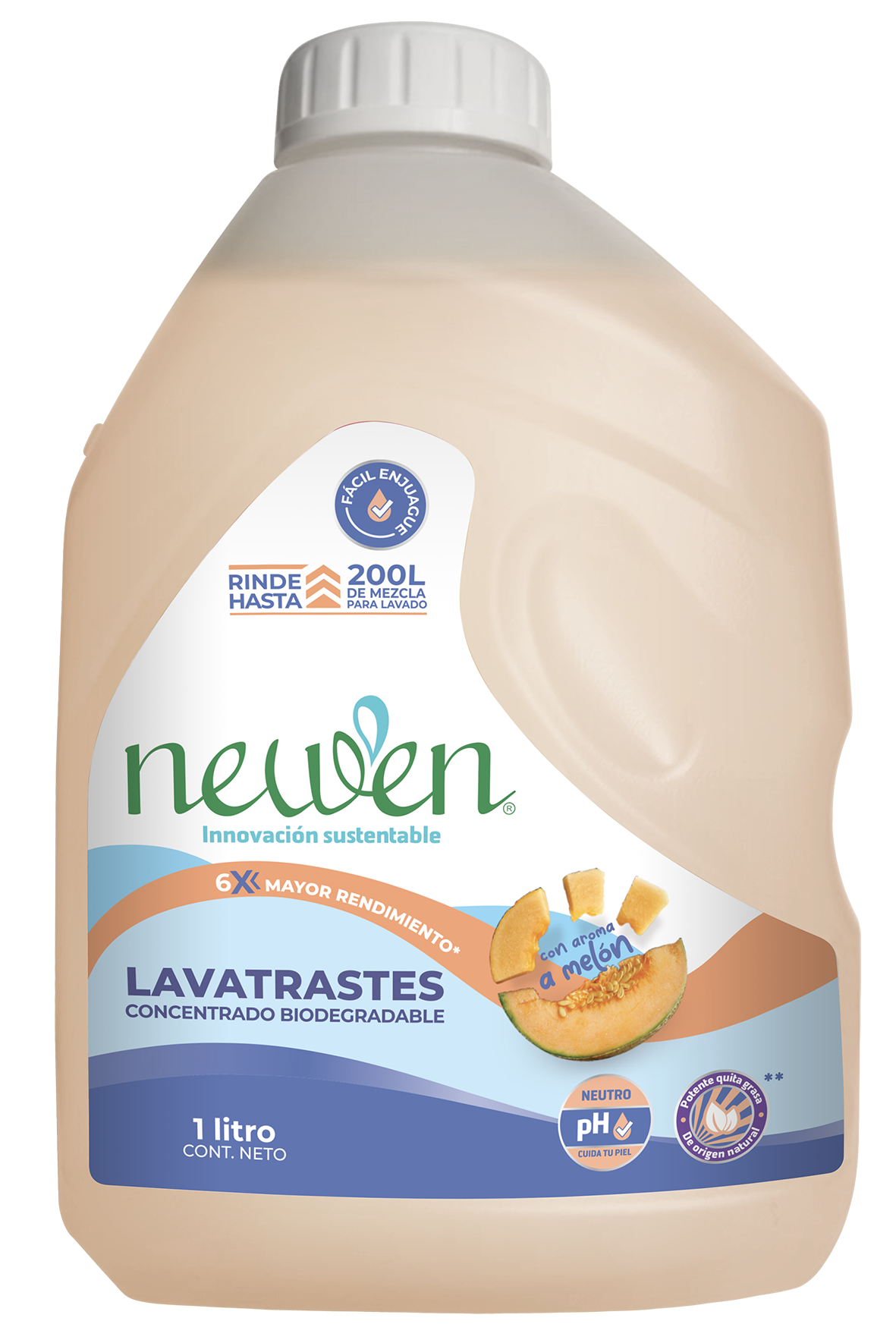 Newen Lavatrastes con fragancia melón – 1 Litro