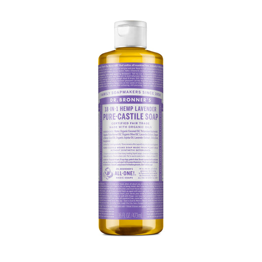 Jabón puro de castilla líquido aroma lavanda Dr. Bronners 473 ml